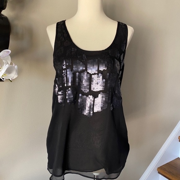 MM Couture by Miss Me Black Sequin Tank - Picture 1 of 7